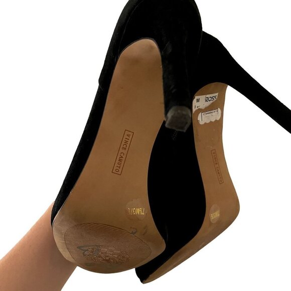 Vince Camuto trendy black stiletto heels peep toe business formal shoes stunning - Picture 5 of 9